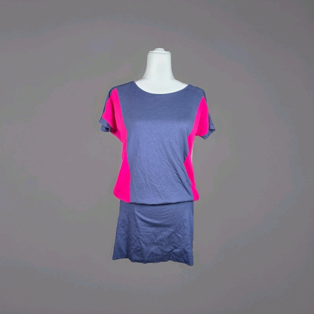 Espirit Tunic Dress Size S Gray and Pink‎ Block Design 3/4